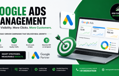 Google Ads management services by Growtrix Technologies for targeted campaigns, lead generation, and business growth.